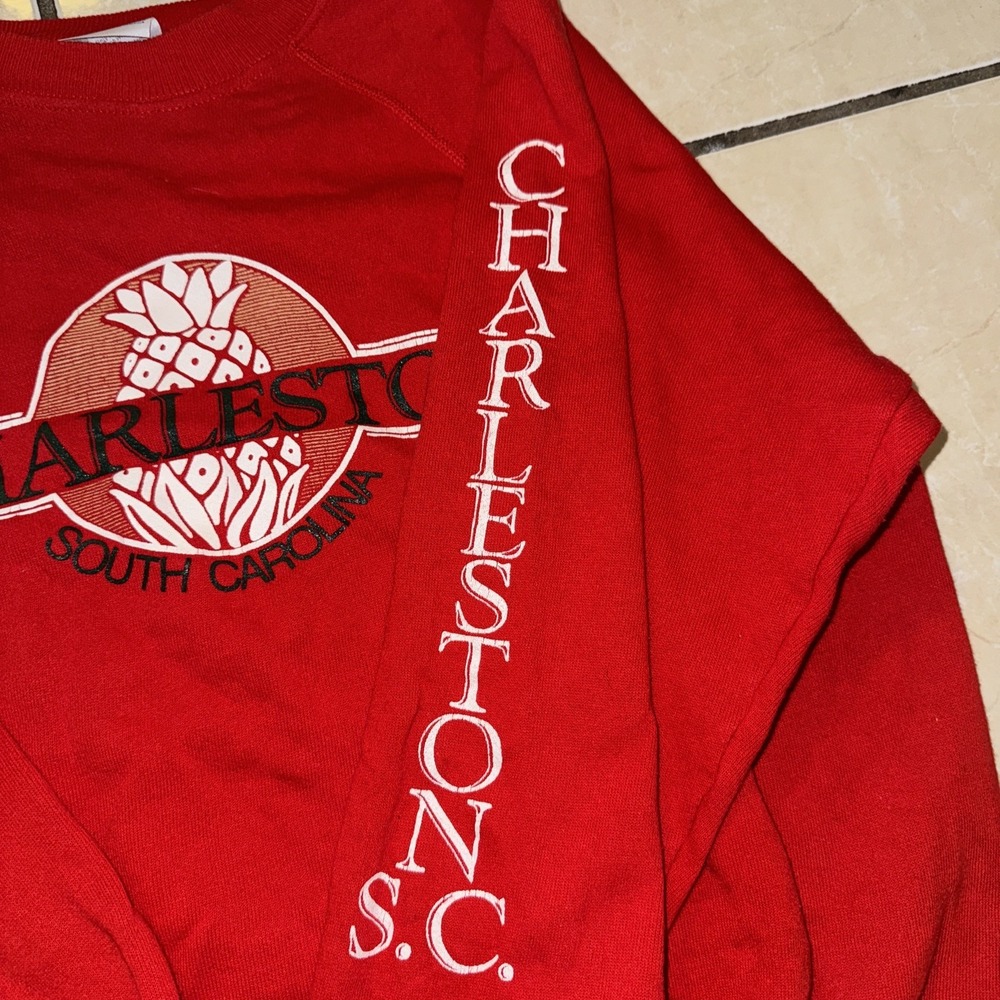 Vintage Charleston South Carolina Sweatshirt Mens Extra Large Green Crewneck 90s